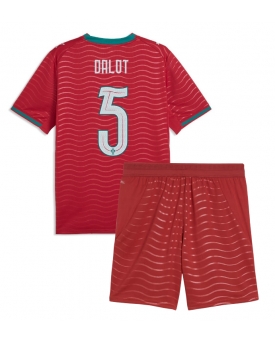 Billige Fotballdrakt Portugal Diogo Dalot #5 Replika Hjemmedraktsett Barn VM 2026 Kortermet (med bukser)